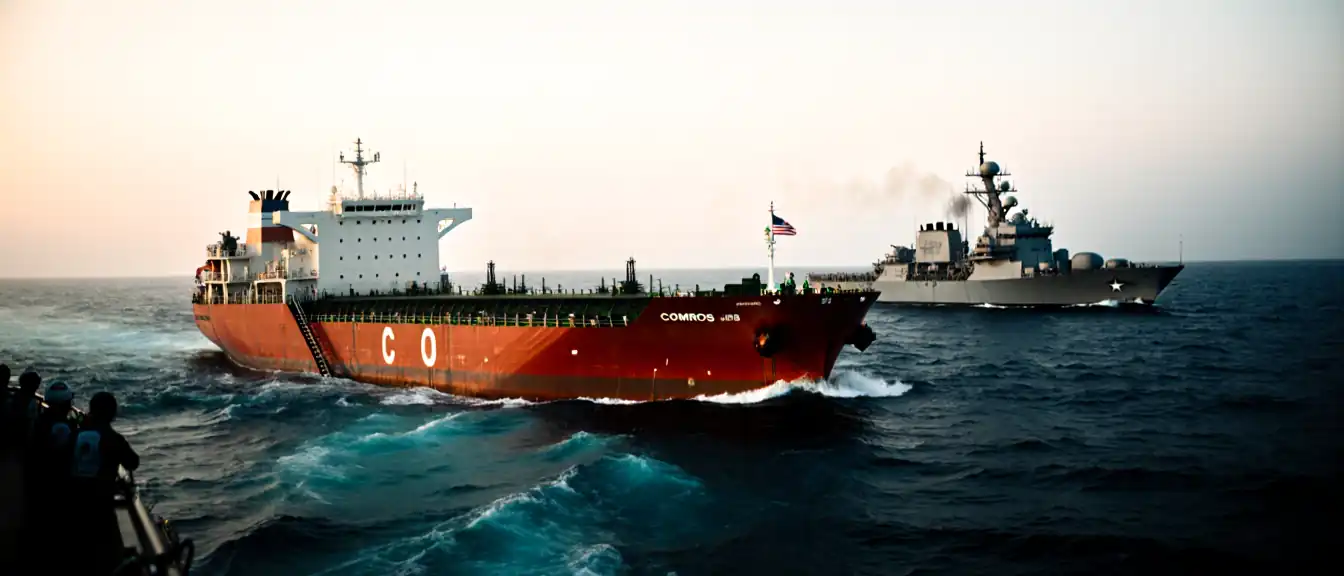 Под контролем ВМС США: в Аравийском море проверили танкер под флагом Коморских Островов
