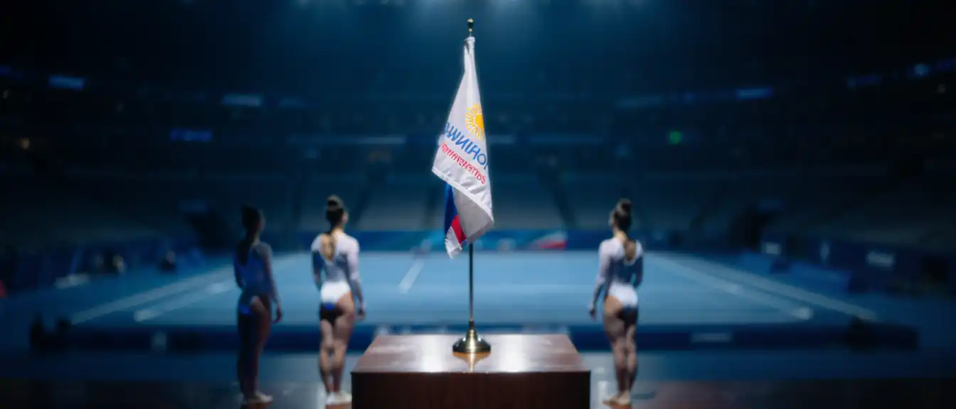 Знамя World Gymnastics станет символом участия российских гимнастов в чемпионате мира в Роттердаме